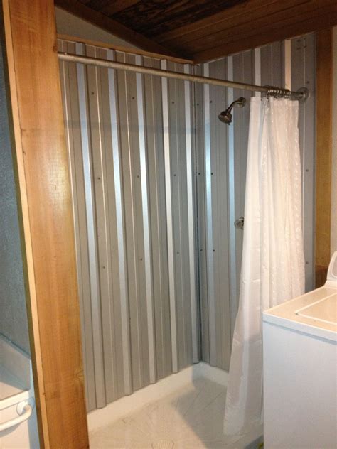 using metal roofing material as a shower enclosure|galvanized corrugated shower panels.